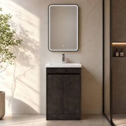 Balterley Chartley 2 Door Vanity Unit, Mid-Edge Basin, 500mm, Slate in Grey - thumbnail 6
