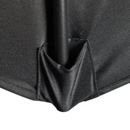 OUTSUNNY 2.7m Garden Half Parasol, Outdoor Patio Umbrella with 5 Steel Ribs in Black - thumbnail 9
