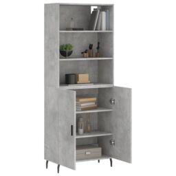 Berkfield Home Highboard Concrete Grey 69.5x34x180 cm Engineered Wood - thumbnail 3