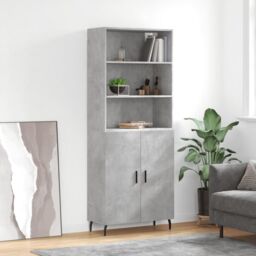 Berkfield Home Highboard Concrete Grey 69.5x34x180 cm Engineered Wood - thumbnail 1