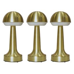 ValueLights Troy Brass LED Rechargeable Battery Operated Dimmable Touch Table Lamp Indoor/Outdoor UseDimmable Use Table in Metallic Gold - thumbnail 2