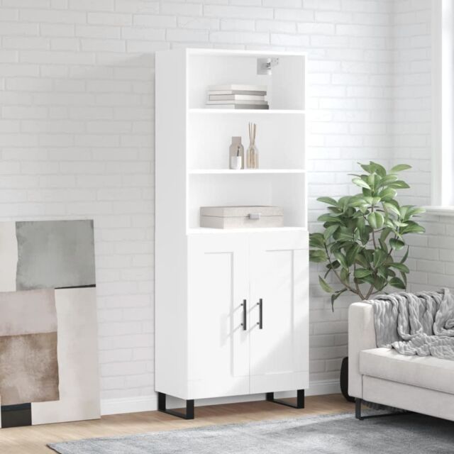 Berkfield Home Highboard White 69.5x34x180 cm Engineered Wood - image 1
