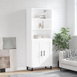 Berkfield Home Highboard White 69.5x34x180 cm Engineered Wood - thumbnail 1