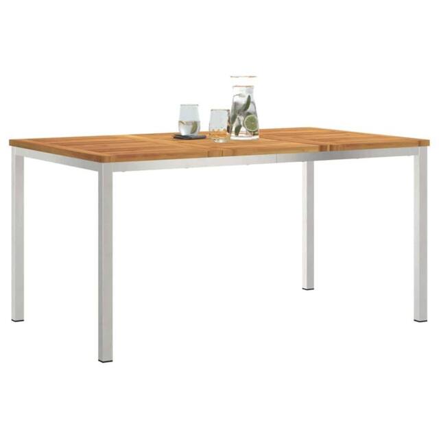 Berkfield Home Outdoor Dining Table 150x90x75 cm Solid Wood Acacia in Brown - Size: 150 x 90 x 75 cm - image 1