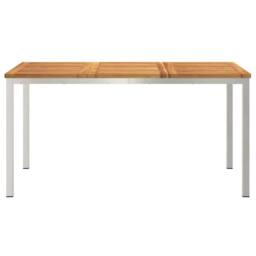 Berkfield Home Outdoor Dining Table 150x90x75 cm Solid Wood Acacia in Brown - Size: 150 x 90 x 75 cm - thumbnail 5