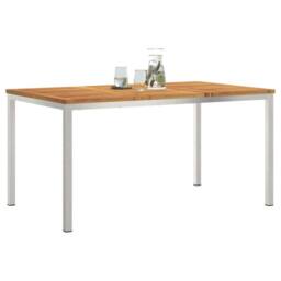 Berkfield Home Outdoor Dining Table 150x90x75 cm Solid Wood Acacia in Brown - Size: 150 x 90 x 75 cm - thumbnail 1
