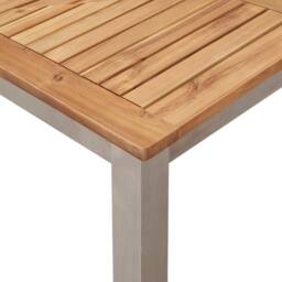 Berkfield Home Outdoor Dining Table 150x90x75 cm Solid Wood Acacia in Brown - Size: 150 x 90 x 75 cm - thumbnail 8