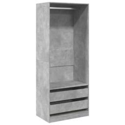 Berkfield Home Wardrobe Concrete Grey 80x50x200 cm Engineered Wood - Size: 80 x 50 x 200 cm - thumbnail 3