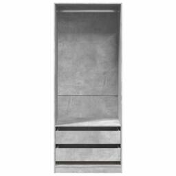 Berkfield Home Wardrobe Concrete Grey 80x50x200 cm Engineered Wood - Size: 80 x 50 x 200 cm - thumbnail 4