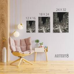 "Artery8 Tokyo At Night Japan Cityscape Sketch Canvas Wall Art Print in Black - Size: W24"" x H32""" - thumbnail 4