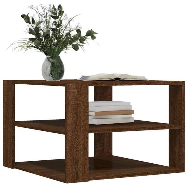 Berkfield Home Decorative Coffee Table Brown Oak 59.5x59.5x40 cm Engineered Wood - image 1