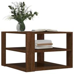 Berkfield Home Decorative Coffee Table Brown Oak 59.5x59.5x40 cm Engineered Wood - thumbnail 1