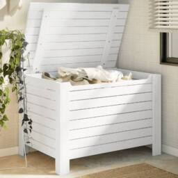 Berkfield Home Storage Box with Lid RANA White 100x49x54 cm Solid Wood Pine - Size: 100 x 49 x 54 cm - thumbnail 2