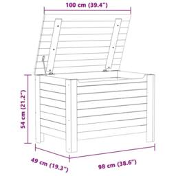 Berkfield Home Storage Box with Lid RANA White 100x49x54 cm Solid Wood Pine - Size: 100 x 49 x 54 cm - thumbnail 9