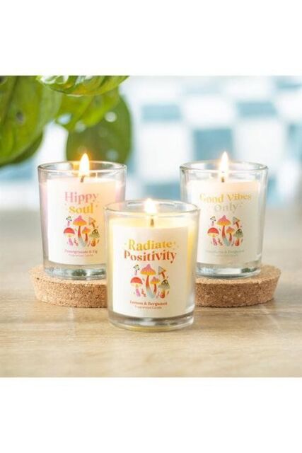 KDMD Set of 3 Funky Fungi Mushroom Votive Candles in White - image 1