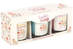 KDMD Set of 3 Funky Fungi Mushroom Votive Candles in White - thumbnail 3