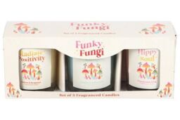 KDMD Set of 3 Funky Fungi Mushroom Votive Candles in White - thumbnail 2