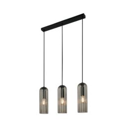 Nordlux Vintage Indoor Glass Fluted Black Mains Powered, IP20 - thumbnail 1