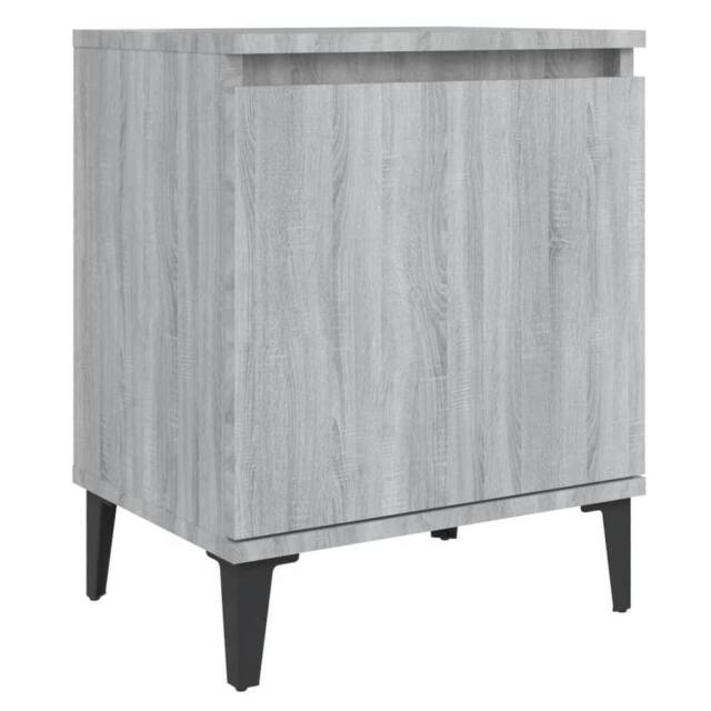 Berkfield Home Bed Cabinet with Metal Legs Grey Sonoma 40x30x50 cm - Size: 40 x 30 x 50 cm - image 1