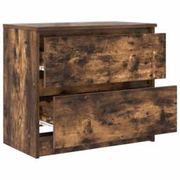 Berkfield Home TV Cabinet Smoked Oak 60x35x54 cm Engineered Wood in Brown - Size: 60 x 35 x 54 cm - thumbnail 5