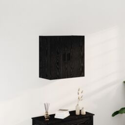 Berkfield Home Wall Cabinet Black Oak 60x31x60 cm Engineered Wood - Size: 60 x 31 x 60 cm - thumbnail 1