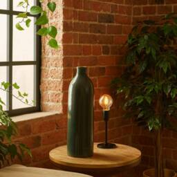Wyld Haus Bloomwood Grey Glazed Tall Ceramic Bottle Vase Narrow Neck