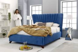PARADISE BEDS LTD GlideSleep Double Bed Set in Dark Blue - Size: King - thumbnail 3