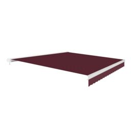 Primrose Awnings Electric Full Cassette Patio Awning Retractable Projection 3.0m x 2.5m in Burgundy - thumbnail 1