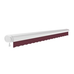 Primrose Awnings Electric Full Cassette Patio Awning Retractable Projection 3.0m x 2.5m in Burgundy - thumbnail 3