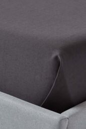 Homescapes Egyptian Cotton Flat Sheet 1000 Thread Count in Charcoal - Size: Single Flat - thumbnail 3