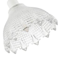 Happy Homewares Classic Ornate Round Clear Glass Pendant Shade with Moulded Design - thumbnail 5