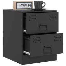 Berkfield Home Durable Bedside Cabinets 2 pcs Black 34.5x39x44 cm Steel - thumbnail 4