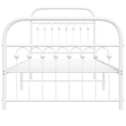 Berkfield Home Metal Bed Frame without Mattress with Footboard White 90x200cm - Size: 90x200 cm - thumbnail 4