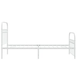 Berkfield Home Metal Bed Frame without Mattress with Footboard White 90x200cm - Size: 90x200 cm - thumbnail 5