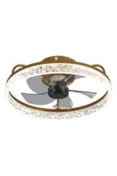 Living and Home Modern Round Crystal Ceiling Fan Light in Gold - thumbnail 5