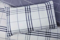 Rapport Home Harris Check Polyester Duvet Cover Set with Pillowcase in Blue - Size: Double - thumbnail 2