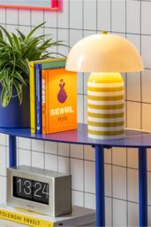 PRESENT TIME Leitmotiv Iron Table Lamp Rayado Retro - Citrine Yellow/White in Yellow - thumbnail 3