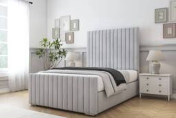 "Comfort Beds Khloe Naples Bed Frame With Mattress-50"" Upholstered in Silver - Size: King" - thumbnail 1