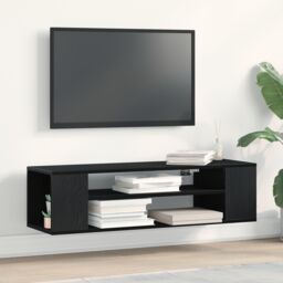 Berkfield Home Wall-Mounted TV Cabinet - Black Oak, 100x30x26.5 cm, Engineered Wood - Size: 100x30x26.5 cm - thumbnail 1