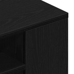 Berkfield Home Wall-Mounted TV Cabinet - Black Oak, 100x30x26.5 cm, Engineered Wood - Size: 100x30x26.5 cm - thumbnail 8