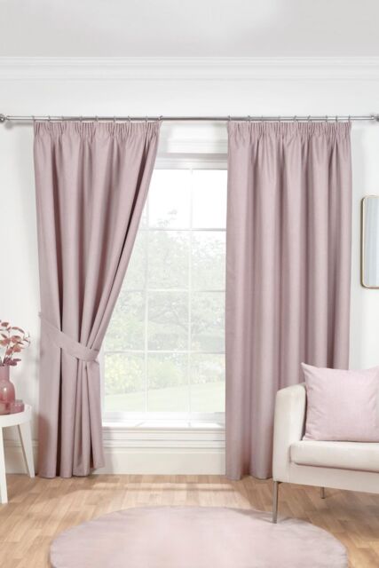 Sundour Eclipse Pencil Pleat Blackout Curtains Taped Curtain Pair in Pink - Size: 117 cm width x 229 cm drop - image 1
