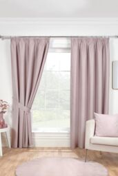 Sundour Eclipse Pencil Pleat Blackout Curtains Taped Curtain Pair in Pink - Size: 117 cm width x 229 cm drop