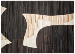 Orsina Bosie Safira Large Abstract Hair On Leather Rug - thumbnail 1