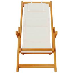 Berkfield Home 2 Pack of Folding Beach Chairs - Light Grey, Acacia Wood & Textilene - thumbnail 6