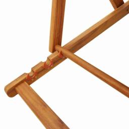 Berkfield Home 2 Pack of Folding Beach Chairs - Light Grey, Acacia Wood & Textilene - thumbnail 9