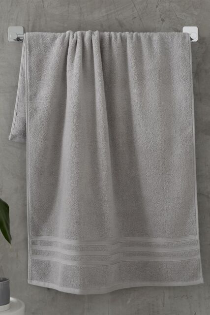 Catherine Lansfield 'Zero Twist' Cotton Bath Sheet Pair in Silver - image 1