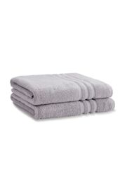 Catherine Lansfield 'Zero Twist' Cotton Bath Sheet Pair in Silver - thumbnail 5