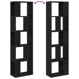 Berkfield Home Bookcase 5-Tier Black Oak 45x23, 5x162, 5 cm Engineered Wood - thumbnail 9