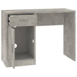 Berkfield Home Durable Desk with Drawer&Cabinet Concrete Grey 100x40x73 cm Engin - Size: 100 x 40 x 73 cm - thumbnail 6