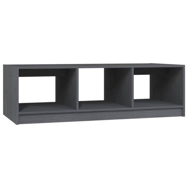 Berkfield Home Coffee Table Grey 110x50x34 cm Solid Pinewood - Size: 110 x 50 x 34 cm - image 1